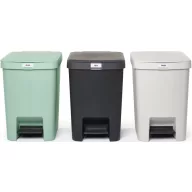   Brabantia StepUp szelektív szemetes szett, 3db eltérő színű kuka, 25L, 91% újrahasznosított műanyag