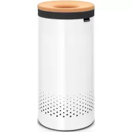   Brabantia Laundry Bin szennyestartó, hengeres, 35L, parafa fedő, acél, fehér