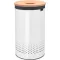 Brabantia Laundry Bin szennyestartó, hengeres, 60L, parafa fedő, acél, fehér