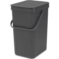   Brabantia Sort & Go konyhai szemetes felnyitható fedővel, 12L, sötétszürke