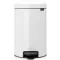 Brabantia NewIcon pedálos szemetes lecsapódásgátló fedővel, 12L, acél, fehér