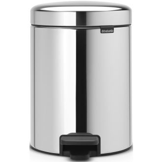   Brabantia NewIcon pedálos szemetes lecsapódásgátló fedővel, 5L, rozsdamentes, fényes