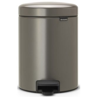   Brabantia NewIcon pedálos szemetes lecsapódásgátló fedővel, 5L, acél, platinaszürke