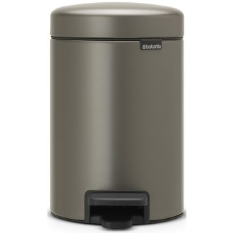   Brabantia NewIcon pedálos szemetes lecsapódásgátló fedővel, 3L, acél, platinaszürke