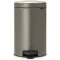 Brabantia NewIcon pedálos szemetes lecsapódásgátló fedővel, 12L, acél, platinaszürke