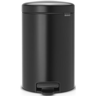   Brabantia NewIcon pedálos szemetes lecsapódásgátló fedővel, 12L, acél, matt fekete
