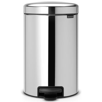   Brabantia NewIcon pedálos szemetes lecsapódásgátló fedővel, acél tartály, 12L, rozsdamentes, fényes