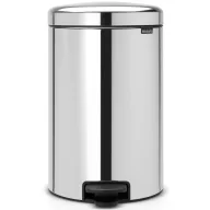   Brabantia NewIcon pedálos szemetes lecsapódásgátló fedővel, 20L, rozsdamentes, fényes