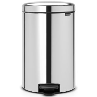   Brabantia NewIcon pedálos szemetes lecsapódásgátló fedővel, 20L, rozsdamentes, fényes