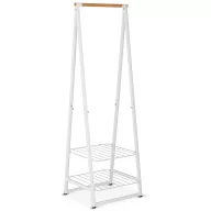   Brabantia Linn kis polcos ruhatartó állvány, 60,6x190x57cm, 2db állítható magasságú rácsos polc, bambusz rúd, acél váz, fehér