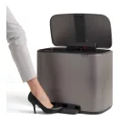 Brabantia Bo Pedal Bin pedálos szelektív kuka, 11+23L, acél, platinaszürke