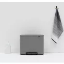 Brabantia Bo Pedal Bin pedálos szelektív kuka, 3x11L, acél, betonszürke