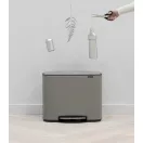 Brabantia Bo Pedal Bin pedálos szelektív kuka, 11+23L, acél, betonszürke ásványi textúra