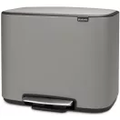 Brabantia Bo Pedal Bin pedálos szelektív kuka, 11+23L, acél, betonszürke ásványi textúra
