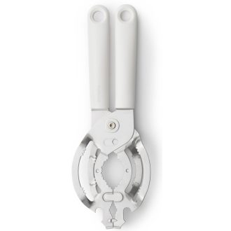   Brabantia TASTY+ univerzális befőttesüvegnyitó, többféle fedélhez, perforátorral, akasztóval, rozsdamentes, műanyag, világosszürke