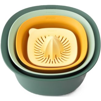   Brabantia TASTY+ keverőtál szett, 2db keverőtál/ 1db szűrőedény/ 1db mérőkancsó/facsaró, többszínű, műanyag