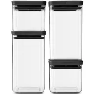   Brabantia tárolóedény készlet, 4db-os, 2x1,6L/2x0,7L, halmozható, légmentesen záró fedő, sötétszürke