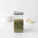 Brabantia tárolóedény 1,6L, halmozható, légmentesen záró fedő, világosszürke