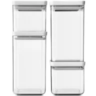   Brabantia tárolóedény készlet, 4db-os, 2x1,6L/2x0,7L, halmozható, légmentesen záró fedő, világosszürke