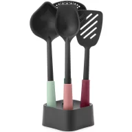   Brabantia TASTY+  konyhai eszköz szett tartóval, kétfunkciós eszközök, műanyag, többszínű