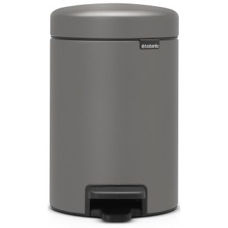   Brabantia NewIcon pedálos szemetes lecsapódásgátló fedővel, 3L, acél, betonszürke