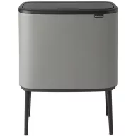   Brabantia Bo Touch Bin nyomófedeles szelektív kuka, 11+23L, acél, betonszürke