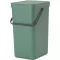 Brabantia Sort & Go konyhai szemetes felnyitható fedővel, 16L, platinazöld