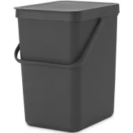   Brabantia Sort & Go konyhai szemetes felnyitható fedővel, 25L, sötétszürke