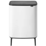   Brabantia Bo Touch Bin Hi nyomófedeles szelektív szemetes, lábakon álló, 2x30L, acél, fehér
