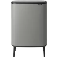   Brabantia Bo Touch Bin Hi nyomófedeles szelektív szemetes, lábakon álló, 2x30L, acél, betonszürke