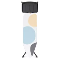   Brabantia vasalódeszka fix tálcával gőzállomásokhoz 124x38cm - B méret, fekete váz, PerfectFlow tavaszi buborékok huzat