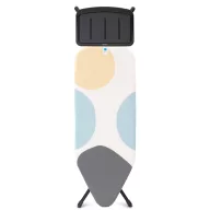   Brabantia vasalódeszka fix tálcával gőzállomásokhoz 124x45cm - C méret, fekete váz, tavaszi buborékok huzat