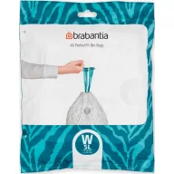   Brabantia PerfectFit méretpontos szemeteszsák, W méret, 5L, visszazárható adagoló csomag, 40 zsák/csomag