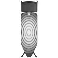   Brabantia vasalódeszka fix tálcával gőzállomásokhoz 124x45cm - C méret, fekete váz, titán ovális huzat