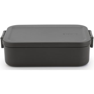   Brabantia Make & Take Lunch Box ebéddoboz clip-on fedővel 1,1L, mikrózható, műanyag, sötétszürke
