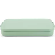   Brabantia Make & Take Flat Lunch Box lapos ebéddoboz clip-on fedővel 1,1L, mikrózható, műanyag, jáde zöld