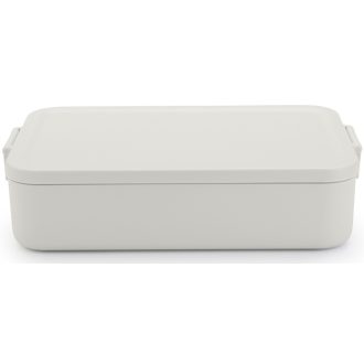   Brabantia Make & Take Lunch Box nagy ebéddoboz clip-on fedővel 2L, mikrózható, műanyag, világosszürke