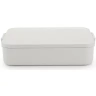   Brabantia Make & Take Lunch Box Bento nagy ebéddoboz rekeszekkel, fix elválaszóval, clip-on fedővel 2L, mikrózható, műanyag, világosszürke