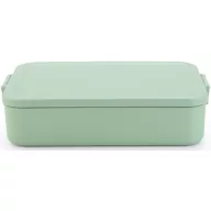   Brabantia Make & Take Lunch Box Bento nagy ebéddoboz rekeszekkel, fix elválaszóval, clip-on fedővel 2L, mikrózható, műanyag, jáde zöld