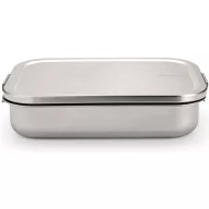   Brabantia Make & Take Lunch Box nagy ebéddoboz áthelyezhető elválasztóval, szivárgásmentes clip-on fedővel 2L, rozsdamentes acél, selyem