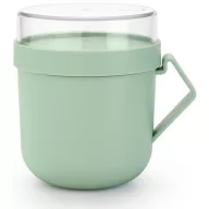   Brabantia Make & Take Soup Mug leveses bögre levesfeltét tároló fedővel, mikrózható, műanyag, 0,6L, jáde zöld
