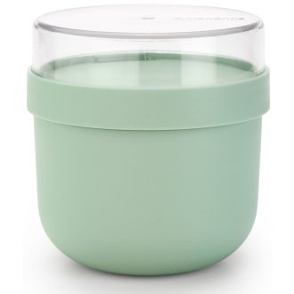   Brabantia Make & Take Breakfast Bowl utazó reggeliző csésze müzli tároló fedővel 0,5L, műanyag, jáde zöld
