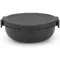 Brabantia Make & Take Salad Bowl salátástál feltét és öntet tartóval, szivárgásmentes clip-on fedővel 1,3L, műanyag, sötétszürke