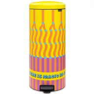   Brabantia NewIcon pedálos szemetes, lecsapódásgátló fedővel, 30L, acél, Yinka Ilori