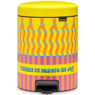  Brabantia NewIcon pedálos szemetes, lecsapódásgátló fedővel, 5L, acél, acél, Yinka Ilori