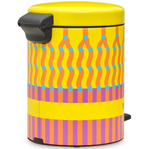 Brabantia NewIcon 5L Yinka Ilori pedálos szemetes oldalnézet.