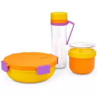   Brabantia Make & Take 3db-os szett, vizes palack + reggeliző tál + salátás tál, műanyag, Yinka Ilori