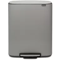   Brabantia Bo Pedal Bin pedálos szelektív kuka, 2x30L, acél, betonszürke
