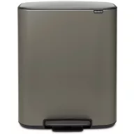   Brabantia Bo Pedal Bin pedálos szelektív kuka, 2x30L, acél, platinaszürke