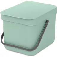   Brabantia Sort & Go konyhai szemetes felnyitható fedővel, 6L, jáde zöld
